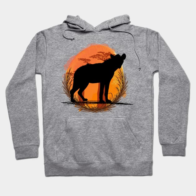 Hyena Silhouette - Savannah Hoodie by Petprinty